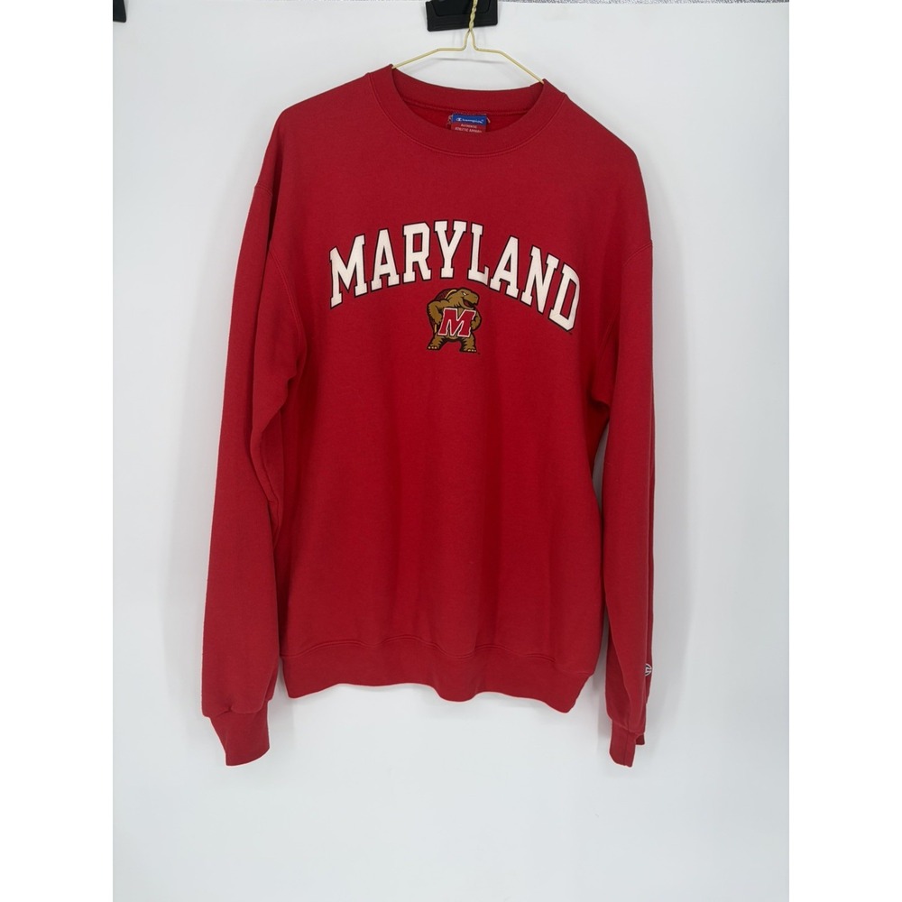 Maryland Terrapins Champion Sweatshirt Men's Size M Red Collegiate Athletic